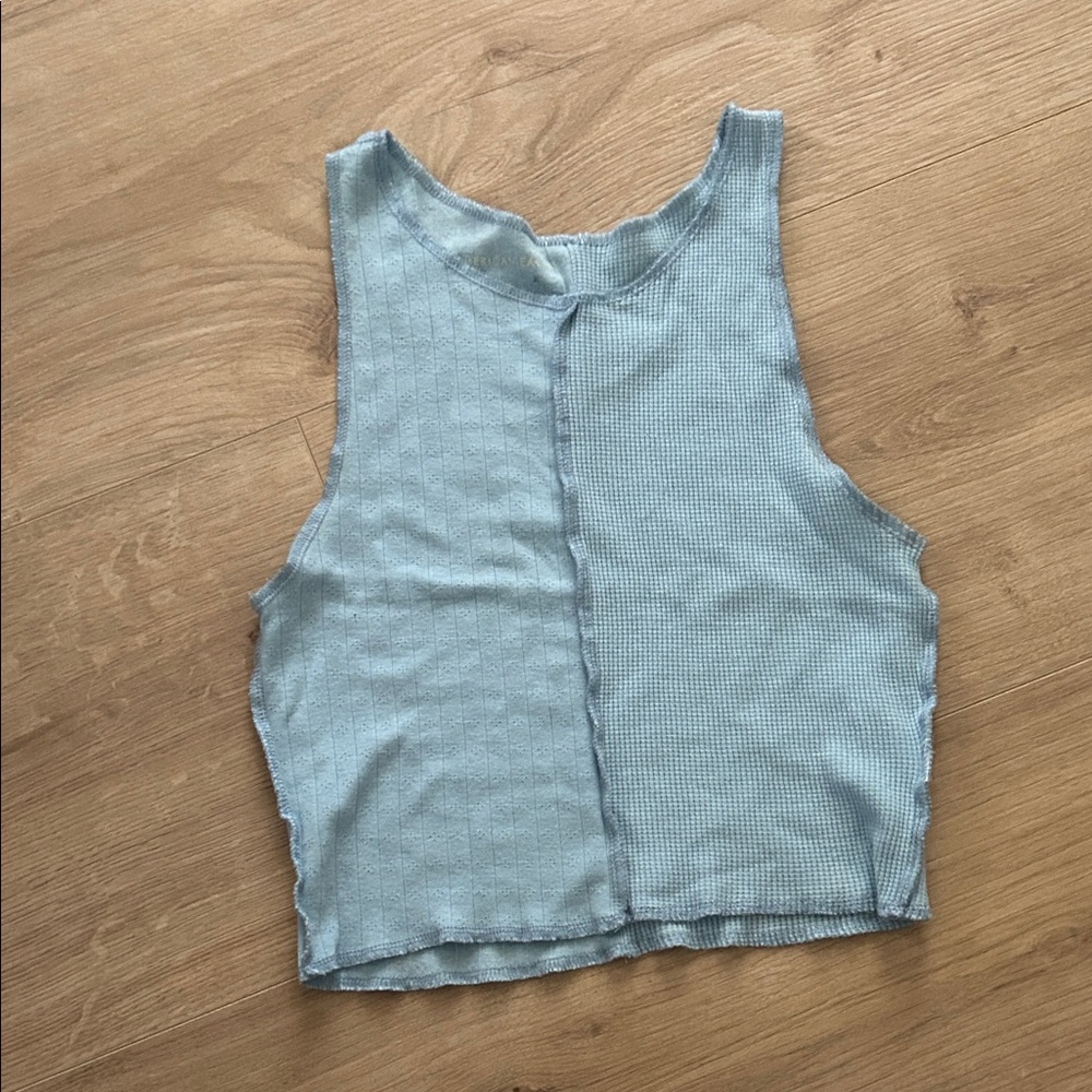 American Eagle Outfitters Baby Blue Crop Tank Top